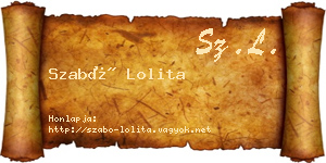 Szabó Lolita névjegykártya